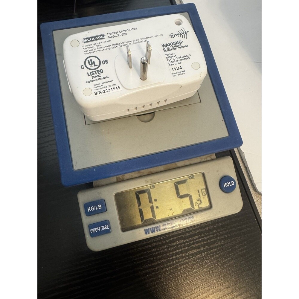 Schlage RP200 Z-Wave Smart Plug White Dimmer Control Indoor 120V 1 Outlet - Picture 5 of 5